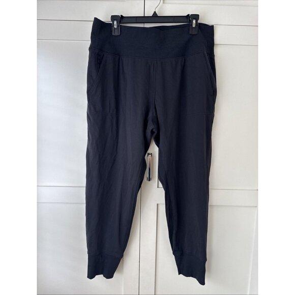 Athleta Joggers Women XLarge Venice Black Stretch Tapered Pull On Travel Pockets - Picture 1 of 13
